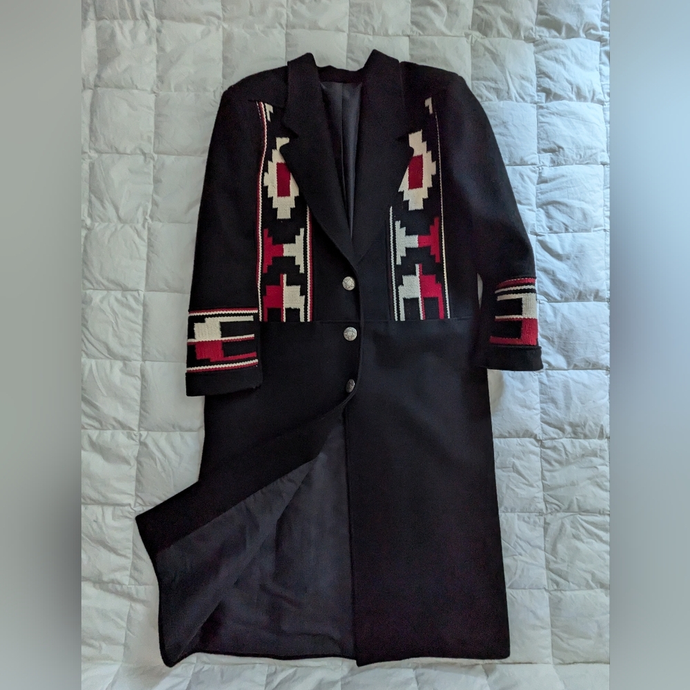 vintage southwestern wool blanket coat size medium PIONEER WEAR
